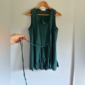 Chloé Silk Mini Dress Elegant Green Sleeveless Dress